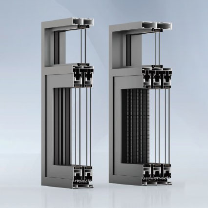 Points coulissants en aluminium multiples