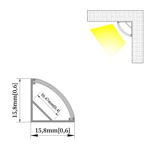 Profil de canal en aluminium LED en V